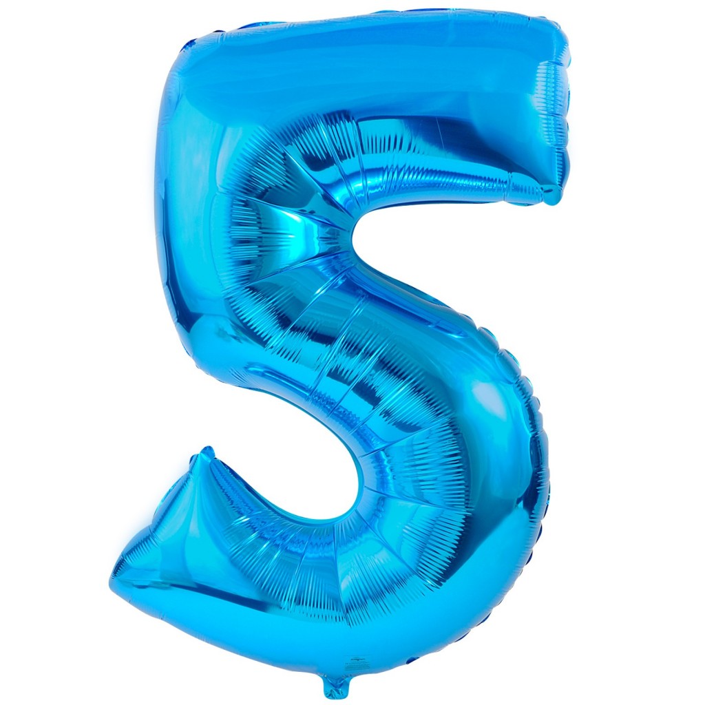 #5 Blue Foil Balloon