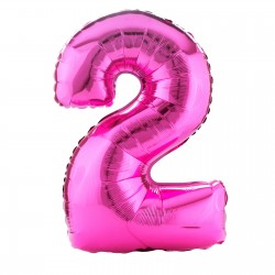 Pink #2 foil balloons