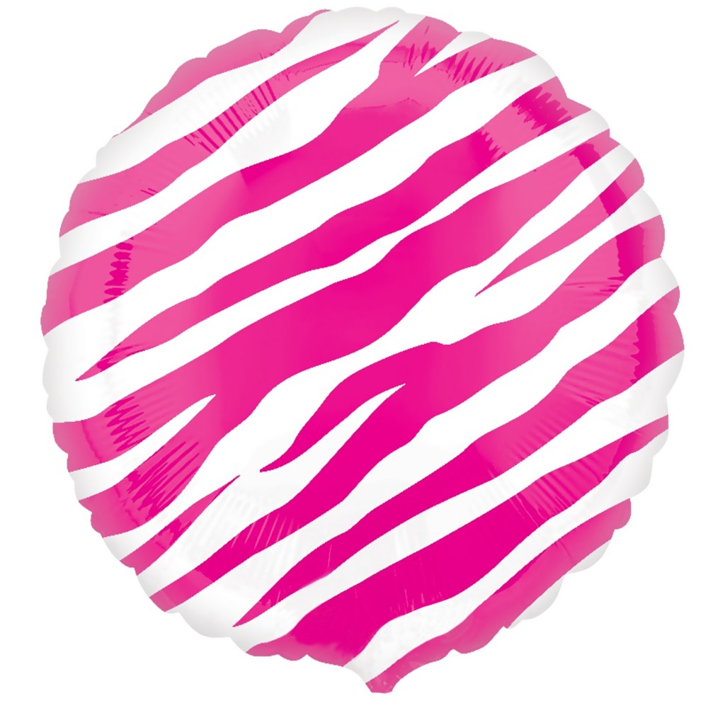 Pink Zebra Print Foil Balloon