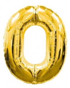 gold 0 foil balloons