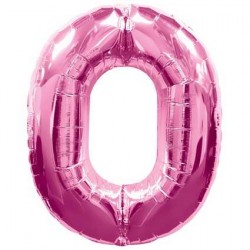 pink 0 foil balloons
