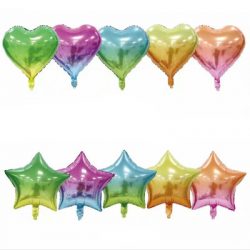 Rainbow foil balloons