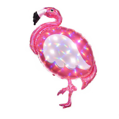 Pink Flamingo Iridescent Supershape Balloons