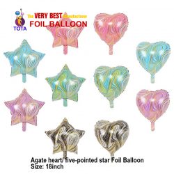Agate heart five-pointed star Foil Balloon