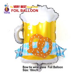 Bow tie wine glass Foil Balloon