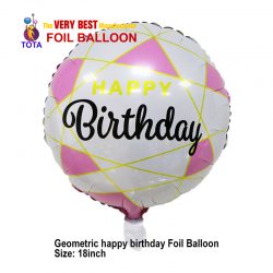 Geometric happy birthday Foil Balloon