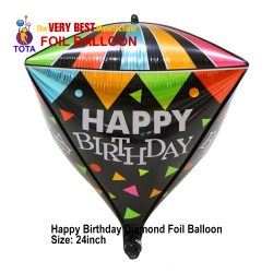 Happy Birthday Diamond Foil Balloon