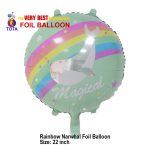 Rainbow Narwhal Foil Balloon