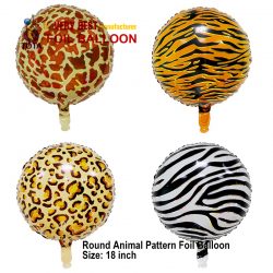 Round Animal Pattern Foil Balloon