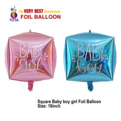 Square Baby boy girl Foil Balloon